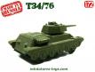 Le char jouet russe T34/76 made in Russia en miniature au 1/72e