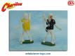 Un lot de 2 cosmonautes en figurines plastique par Cherilea au 1/32e