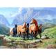 Un cheval marron en miniature plastique au 1/42e