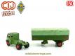 Le Renault Fainéant et sa semi remorque bâchée miniature CIJ au 1/50e