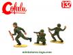 Un lot de 3 petits soldats français en plastique par Cofalu au 1/32e