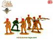 Un lot de 6 petits soldats parachutistes en plastique brun par Cofalu au 1/32e