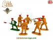 Un lot de 6 petits soldats parachutistes en plastique brun par Cofalu au 1/32e