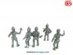 Un lot de 5 Spaces Commandos en figurines plastique gris au 1/32e