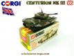 Le char anglais Centurion Mk III en miniature de Corgi Toys au 1/65e