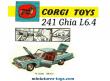 La Chrysler Ghia L6 4 verte en miniature par Corgi Toys au 1/43e incomplète