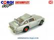 L'Aston Martin DB5 James Bond 007 miniature par Corgi au 1/43e incomplète