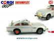 L'Aston Martin DB5 James Bond 007 miniature par Corgi au 1/43e incomplète