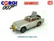 L'Aston Martin DB5 James Bond 007 miniature par Corgi au 1/43e incomplète