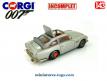 L'Aston Martin DB5 James Bond 007 miniature par Corgi au 1/43e incomplète