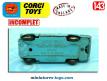 Le coupé Triumph Herald miniature par Corgi Toys au 1/43e incomplet