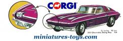 La Chevrolet Corvette Sting Ray miniature de Corgi Toys au 1/43e incomplète