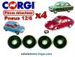 4 Pneus Corgi-Toys 12/6 noirs pour vos voitures miniatures Corgi