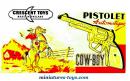 Un pistolet jouet Colt Western Mustang en métal par Crescent Toys England