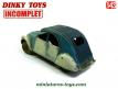 La 2cv Citroën modèle 1951 en miniature de Dinky Toys au 1/43e incomplète