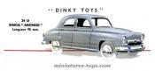 La Simca 9 Aronde berline miniature de Dinky Toys au 1/43e incomplète