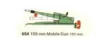 Le canon automoteur de 155 miniature de Dinky Toys England au 1/50e repeint
