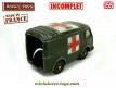 Le Renault Goélette ambulance militaire miniature Dinky Toys au 1/55e incomplet