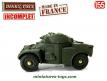 Le Panhard AML 60 miniature de Dinky Toys France au 1/52e incomplet