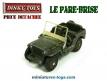 Le pare brise rabattable non peint de la Jeep miniature de Dinky Toys au 1/43e