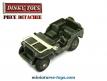 Le pare brise rabattable non peint de la Jeep miniature de Dinky Toys au 1/43e