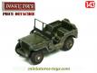 Le pare brise rabattable peint de la Jeep miniature de Dinky Toys France au 1/43e