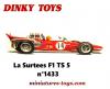 La monoplace Surtees F1 TS 5 miniature de Dinky Toys au 1/43e incomplète