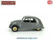 La 2cv Citroën modèle 1951 grise miniature de Dinky Toys France au 1/43e