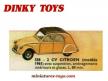La 2cv Citroën 1961 miniature de Dinky Toys rééditée par Atlas au 1/43e