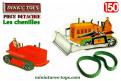 Les 2 chenilles vertes du Bulldozer miniature Blaw Knox Dinky Toys
