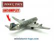 Le Viscount Vickers Air liner miniature par Dinky Toys au 1/300e incomplet