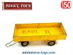 La remorque jaune 4 roues miniature de Dinky Toys au 1/50e incomplète