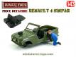 Un intérieur avec sièges pour la Renault 4 Sinpar de Dinky Toys France au 1/43e