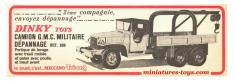 Le camion militaire GMC CCKW 353 lot 7 de Dinky Toys France incomplet