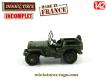 La Jeep Willys Hotchkiss miniature de Dinky Toys France au 1/42e incomplète