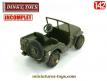 La Jeep Willys Hotchkiss miniature de Dinky Toys France au 1/42e incomplète