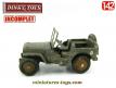 La Jeep Willys Hotchkiss miniature de Dinky Toys France au 1/42e incomplète