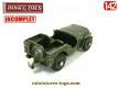 La Jeep Willys Hotchkiss miniature de Dinky Toys France au 1/42e incomplète