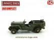 La Jeep Willys Hotchkiss miniature de Dinky Toys France au 1/42e incomplète