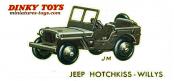 La Jeep Willys Hotchkiss miniature de Dinky Toys France au 1/42e incomplète