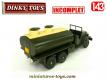 Le camion militaire GMC 6x6 citerne miniature de Dinky Toys France incomplet