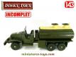 Le camion militaire GMC 6x6 citerne miniature de Dinky Toys France incomplet