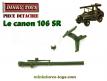 Le canon 106 SR en résine pour la Jeep miniature de Dinky Toys au 1/42e