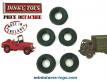 5 Pneus Dinky Toys 17/8 noirs a bande carrée pour camions Dinky Toys England