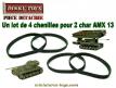 Lot 4 chenilles noires pour char AMX 13 de Dinky Toys France au 1/55e