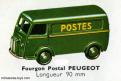 Le fourgon postal Peugeot D3A françaises miniature de Dinky Toys au 1/50e