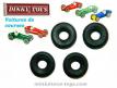 16 Pneus Dinky Toys 21/8 noirs a bande ronde pour vos miniatures Dinky