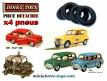 4 pneus Dinky Toys 13/7 noirs et striés pour vos voitures miniatures Dinky