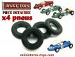 4 pneus Dinky Toys 13/7 noirs des voitures de courses miniatures Dinky GB
