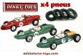 4 pneus Dinky Toys 13/7 noirs des voitures de courses miniatures Dinky GB